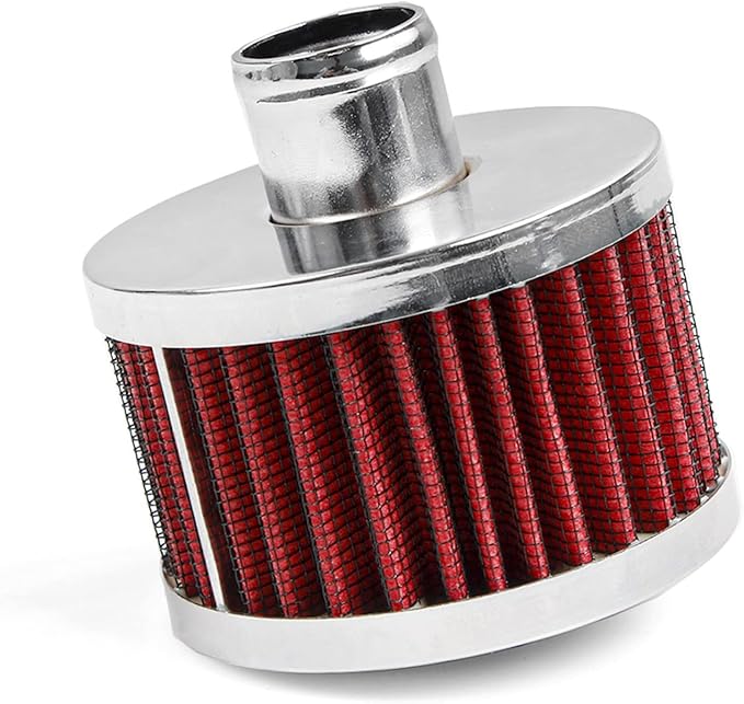 MUGE RACING 23mm Car Air Filter Universal Cold Air Intake Filter High Flow Vent Valve Cover Breather Filter (Red)