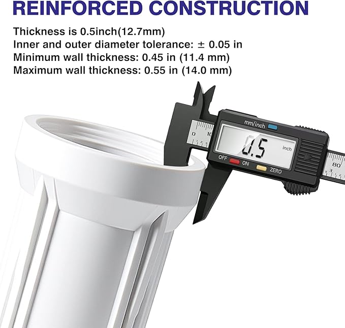 Geekpure 10 Inch Reverse Osmosis Water Filter Housing for RO Filtration System -1/4" Port-2.5"