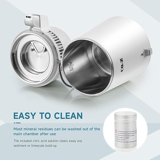 CO-Z Distilled Water Maker, 1 Gallon Water Distiller, 4L Home Countertop Water Distiller Machine, Table Desktop Water Distill Distilling Purifier Purification Filter, Home Pure Clean Water Device