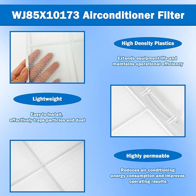 Earthtec WJ85X10173 Air Conditioner Filter Fits for GE Air Filter Replacement Parts Model 1811882 AP4538886 AH2577777 EA2577777 PS2577777 Window Room Air Conditioner