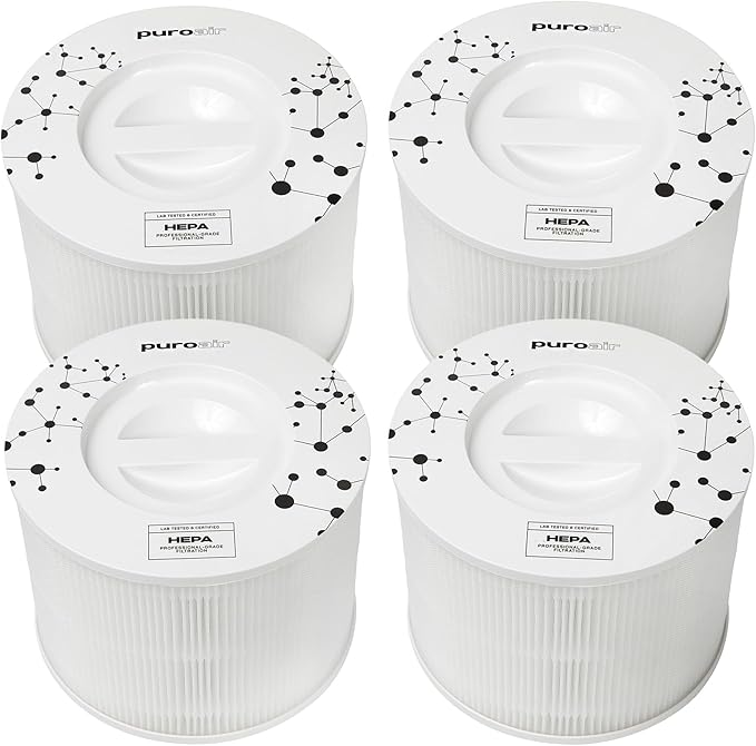 PuroAir 240 Replacement Filter - HEPA Filters up to 99.9% of Smoke, Pollen, Dust and Common Household Pollutants - HEPA Air Filter Replacement for PuroAir 240 Air Purifier (4 Pack)