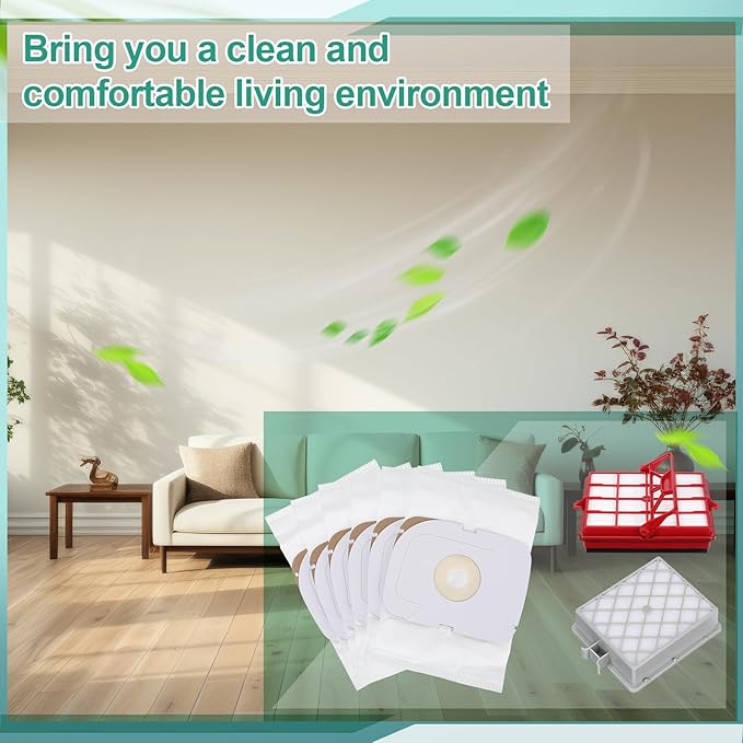 Tondiamo Style P HEPA Vacuum Bag and Filter Bundle Compatible with Aerus Lux Guardian Platinum Canister Vacuum Cleaner 1 Hepa & Carbon Pre and 1 Long Life Hepa after Filter with Handle, 6 Cloth Bags