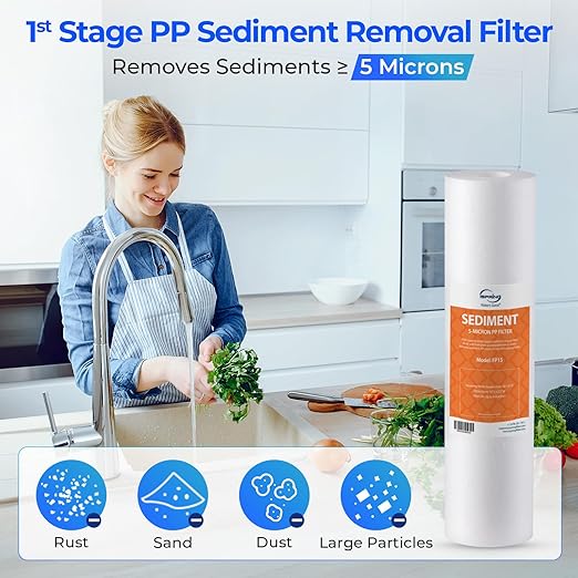 iSpring F10KU NSF Certified 1-Year Replacement Filter Set for 7-Stage RO Water Filtration Systems, Includes Alkaline Mineral & UV Filters, 10 Pieces, No RO Membrane