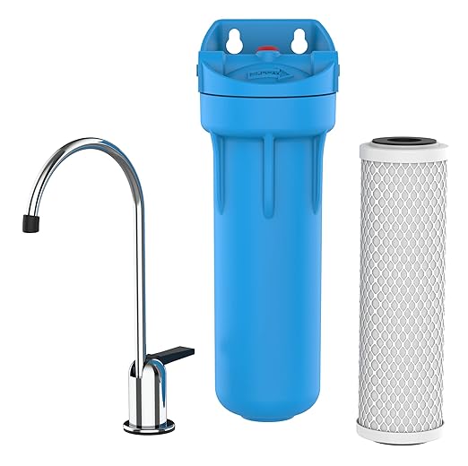 Pentair OMNIFilter CBF3 Water Filtration System, 10" Premium Single-Stage Undersink Filter System, NSF Certified to Reduce PFOA/PFOS, Includes Housing, CB3 Carbon Cartridge and All Hardware