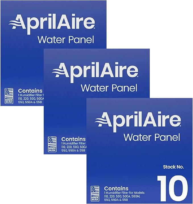 Generic 3 PACK FOR April Aire # 10 Water Panel Humidifier Filter PAD Replacement for April Aire Whole-House Humidifier Models 110, 220, 500, 500A, 500M, 550, 550A, 558, white