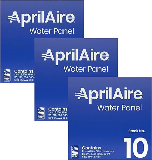 Generic 3 PACK FOR April Aire # 10 Water Panel Humidifier Filter PAD Replacement for April Aire Whole-House Humidifier Models 110, 220, 500, 500A, 500M, 550, 550A, 558, white