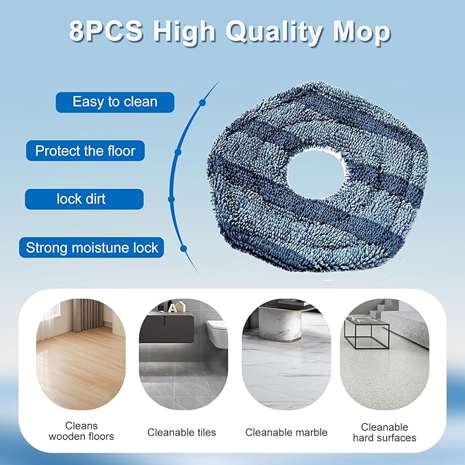 Yivy 28PCS Replacement Parts for Eufy Omni C20 Vacuum Cleaner Accessory Kit: 2 Main Brushes, 6 Side Brushes, 4 HEPA Filters, 6 Dust Bags, 8 Wipes