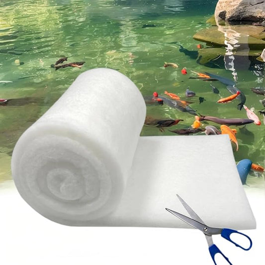 Aquarium Filter Floss- 1" Thick Multi-Layer Fish Tank Filter Floss Water Polishing Filter Pad, for Crystal Clear Water, Media Roll Cut to Size 12"x72"
