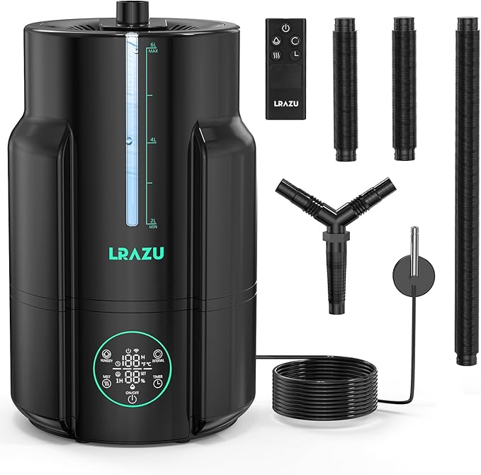 6L Humidifier for Plants, Reptile Mister System Foggers for Home Indoor, Smart Humidifier with Timer for Grow Tent, Mushroom, Houseplants, Reptile Tank and Accessories - 40H 22dB Remote Control