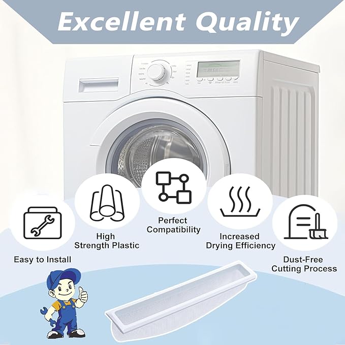 131359602 131359600 Dryer Lint Filter Case Screen Replacement Parts Compatible with Frigi.daire, Ken.more Replaces With 131359601, AP6783745, WE18X10003, WE18X0053, PS12585473, 5304516871, WE18X53