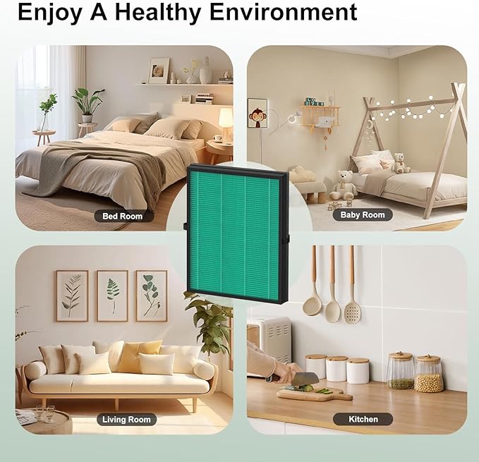 2-Pack MK04 Air Filter Replacement, Compatible with MK04 MG04JH Air Purifier Models, 4-in-1 H13 True HEPA Filter for Pet Dander, Dust, Pollen, and Hair – Pet Dander Version