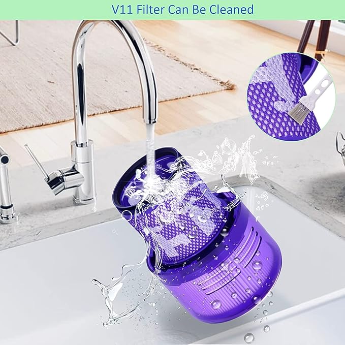 for Dyson V11 Torque Drive Cordless Vacuum Cleaner Replacement Filters Parts, Compatible with Dyson V11 SV14 Animal and V15 Detect Cordless Vacuum Models Filter, Part No.970013-02, 3 Pack