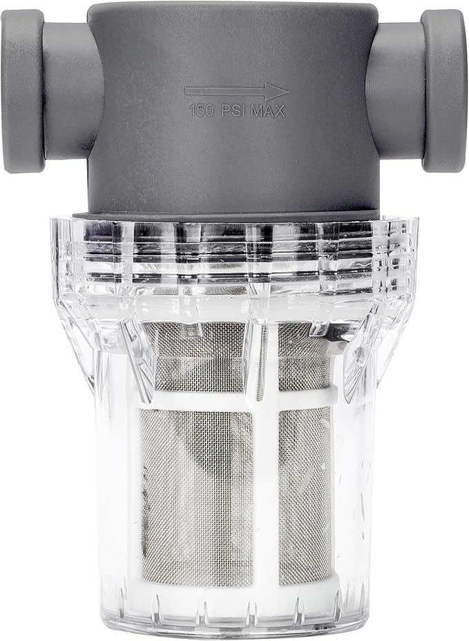 1/2'' Female NPT in-Line Strainer - Garden Hose Filter for High Pressure Washer, Sediment Filter with 60 Mesh Stainless Steel Screen (1/2'' 60 Mesh)