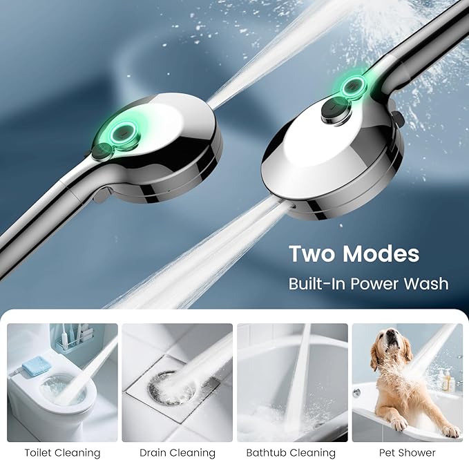 FEELSO 11-Spray Filtered Shower Head Handheld, High Pressure Showerheads with Filters Water Pressure Adjustment for Hard Water - Reduce Dry Skin, Power Wash to Clean Tub, Tile, Pets