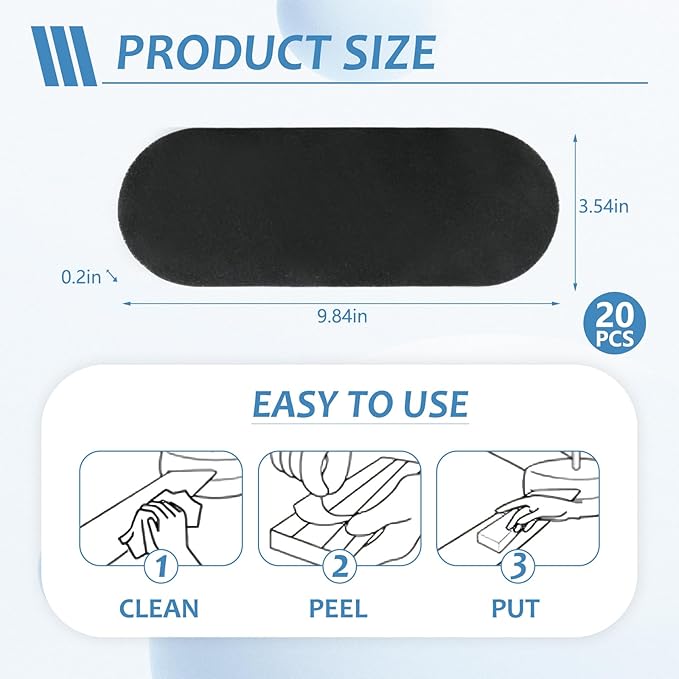 20 PCS Ceiling Fan Filters for Blades, Barnacle Air Filter Ceiling Fan, Activated Carbon Is Easy to Stick, Removes Odors, Reduces Dust, Pollen, Pet Dander, for Bedrooms, Living Rooms, Offices