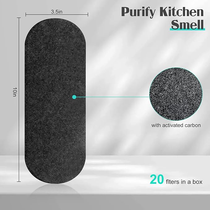 20 Pcs Ceiling Fan Filters for Blades Unscented Activated Coconut Shell Carbon Filter Easy-Stick Universal Ceiling Fan Air Filters Purifiers for Home Office Common Household Contaminants