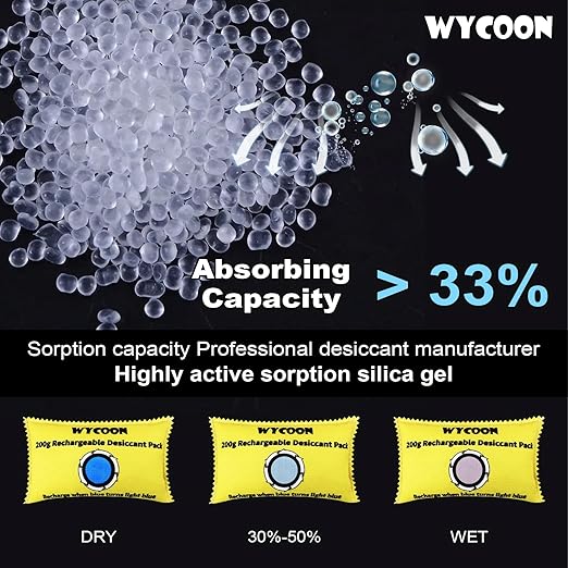 200g Rechargeable Desiccant Pack of 2, Moisture absorbers Bag, Desiccant Dehumidifier Bag, Dehumidifier for Home Closets,Gun Safe, and Cars