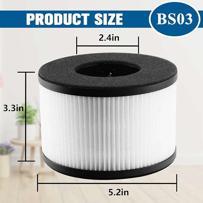 Improvedhand BS-03 HEPA Filter Replacement for PARTU Air Purifier Part U and Part X, Pack of 2