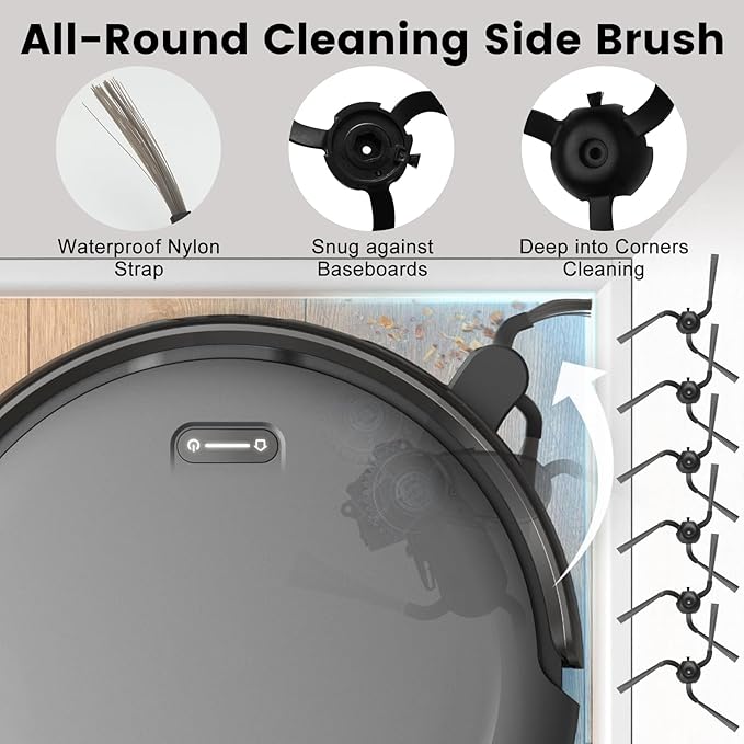 26 Pack Replacement Accessories Compatible with eufy Robot Vacuum C10，2 Mainbrush 4 Filter 6 Dust Bag 6 Sidebrush 1Cleaning Brush 1Screwdriver,6Scented Stick