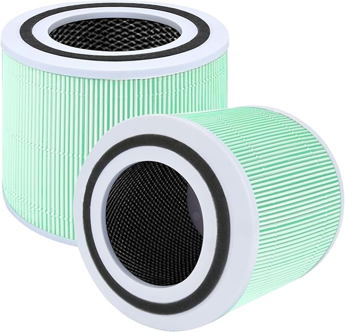 Core 300 High Efficiency Air Purifier Replacement Filter for Levoit Core 300, Core 300S Core 300-RF,Core P350,3-in-1 Activated Carbon Filter, 2 Pack（Green）