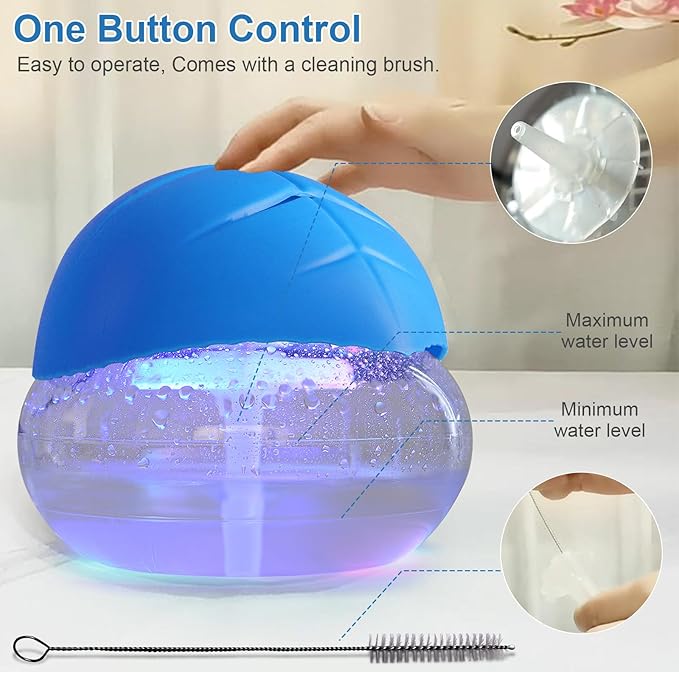 Water-Based Purifier Air Washer, Air Revitalizer & Freshener, Air Fresher with 7 LED Color Changing Light for Rooms (Blue)