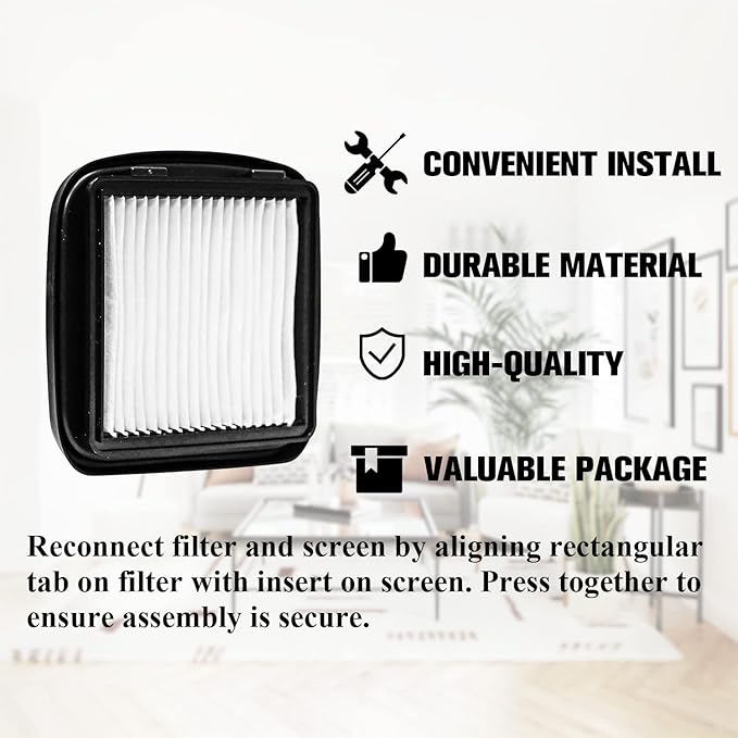 Improvedhand 97D5 Pet Hair Eraser Filter Replacement for Bi-ssell Pet Eraser Corded Hand Vacuum 33A1B 33A1 33A1W 27K6, Replaces Part # 203-7416 203-1432 2031432, 4 Pack & 1 Brush