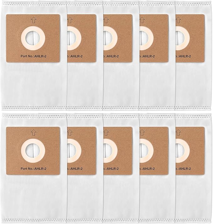 10 Pack Replacement AHLR-2 HEPA Filter Bags for Atrix AHSC-1 Lil' Red Vacuum Cleaner 2-Quart White