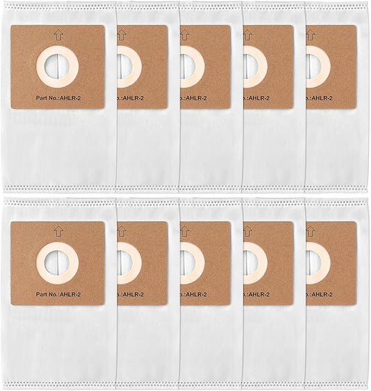 10 Pack Replacement AHLR-2 HEPA Filter Bags for Atrix AHSC-1 Lil' Red Vacuum Cleaner 2-Quart White