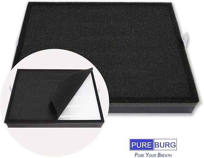 PUREBURG Replacement Filter Set Compatible with COLZER EPI-328 Air Purifier & Domccy NS-320 Air Purifier, H13 HEPA + 4 Activated Carbon Pre-Filters Air Clean