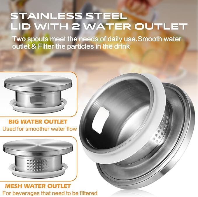 2 Liters/68oz 2 Pack Square Glass Pitcher with Lid and Handle for Bridge Door, Aofmee Borosilicate Glass Heat Resistant Dishwasher Safe Iced Tea Jar, Carafe with Scale Line for Hot/Cold Beverage