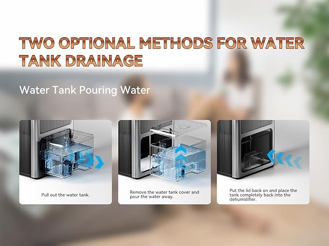 95oz Home Dehumidifier, (950 sq.ft) Quiet dehumidifier for Bedroom Bathroom with Drain Hose, with Air Reusable Filter Indoor deshumidificador for Basement RV Closet