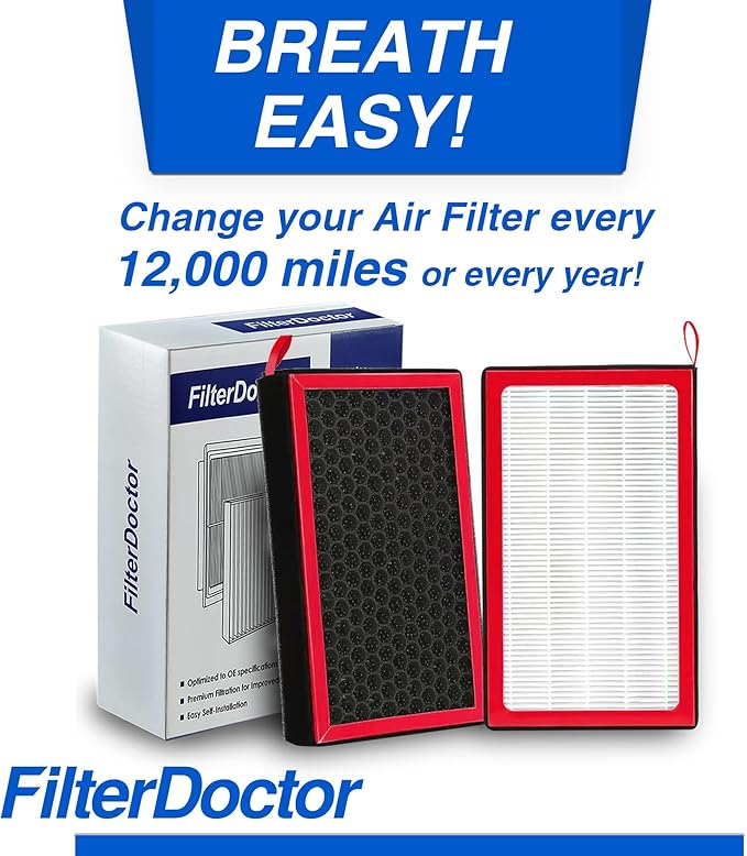 2 Pack HEPA Cabin Air Filter for Tesla Model 3 and Model Y 2016-2024 with Activated Carbon, Cabin Air Filter Replacement for Tesla Model, Easy Install and Fresh Air Intake Filter