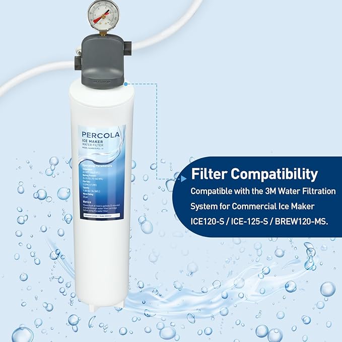 HF20-S/HF20-MS/HF25-S Water Filter, Compatible with 3M® High Flow Series Cartridge HF20-S, 5615103/HF20-MS, 5615109/HF25-S,5615203, 3M® Water Filtration System, W/Scale Inhibitor (2 Pack)
