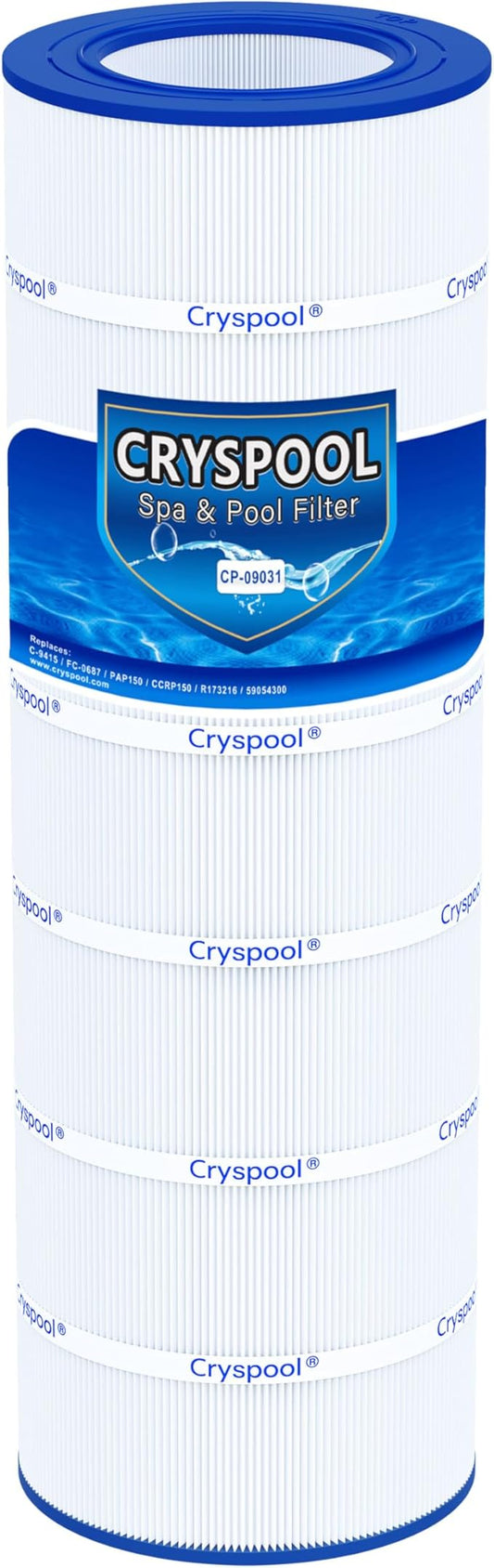Cryspool® 09031 Compatible with Clean & Clear CCRP150, CC150, R173216, Posi-Clear PXCRP 150, PAP150, 59054300, 160317, 160355, 160352, C-9415, 150 Sq. Ft Pool Filter Cartridge, 1 Pack