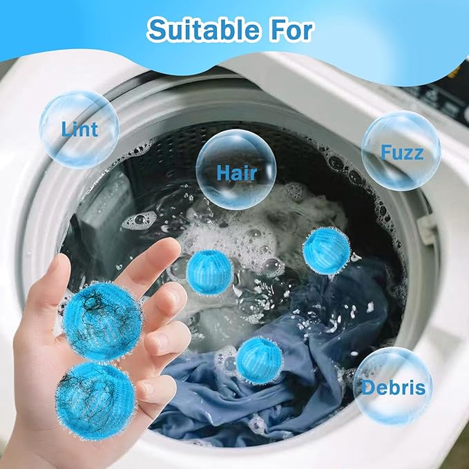 12PCS Upgrade Pet Hair Remover for Laundry & Washing Machine,Laundry Pet Hair Catcher for Clothes,Washing Machine Lint Catcher for Dog & Cat Hair,Effectively Removes Lint,Hair and Debris from Clothes