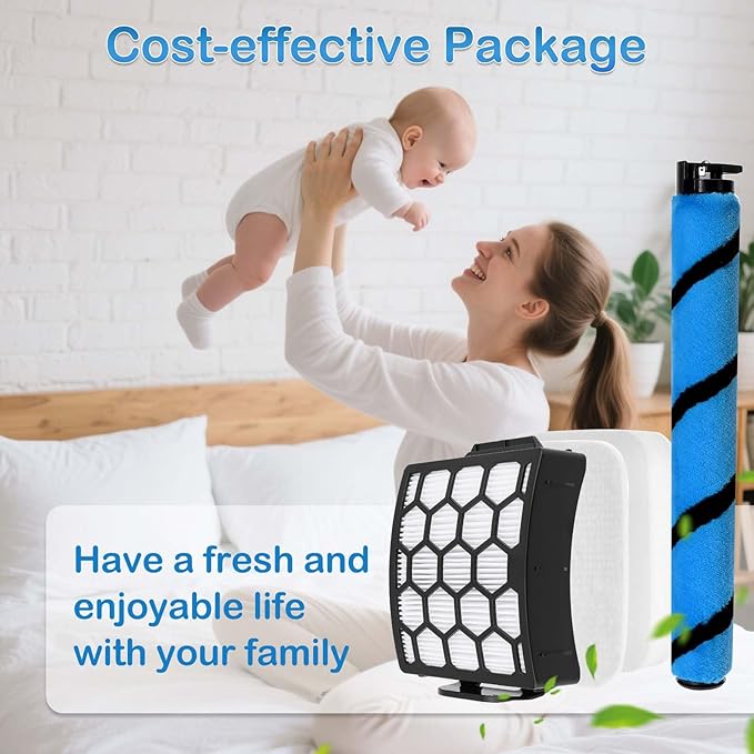 LA502 LA500 Brush Roller Filter Replacement for Shark Lift-Away ADV DuoClean PowerFins LA502 LA502NP LA500 LA500WM Upright Vacuum, Replaces Part XHF320 XFFK320 1483FC200