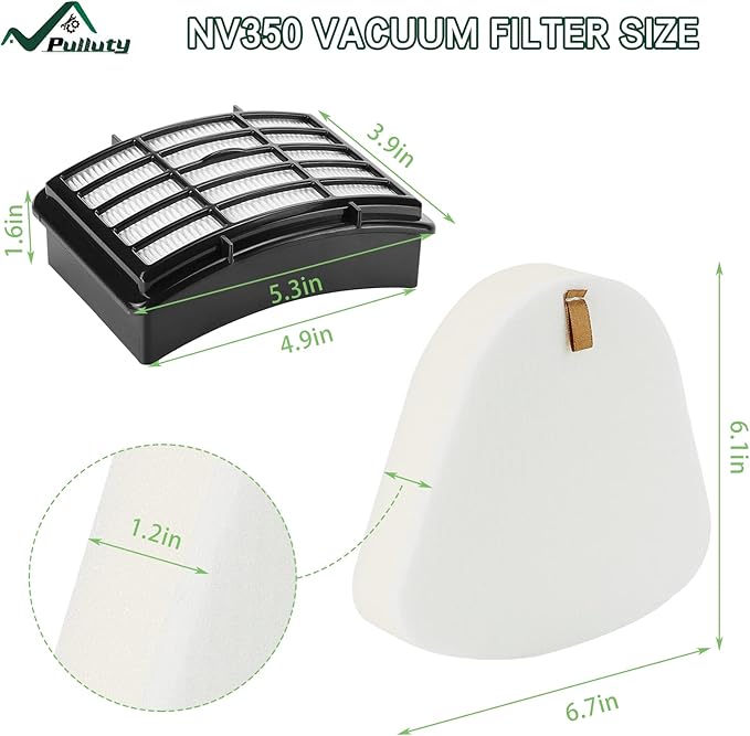 4 Foam + 2 Hepa Filter Replacement for Shark NV360 NV352 NV350 NV351 NV356e NV380 UV540 Navigator Lift-Away Deluxe Vacuum Part Xff350 Xhf350