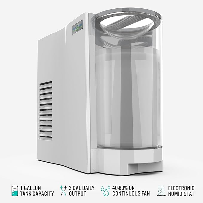 Vornado EVDC300 Energy Smart Evaporative Humidifier with Automatic Shut-off, 1 Gallon Capacity, LED Display, White