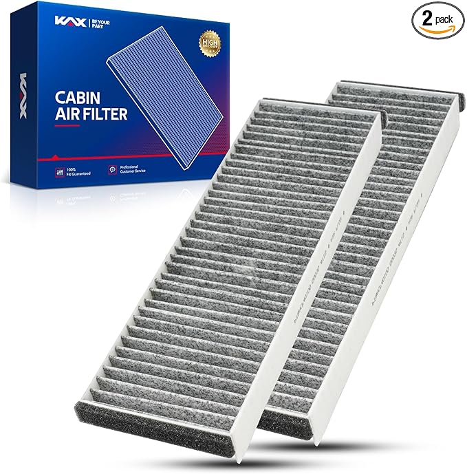 KAX Cabin Air Filter, CF10208 Replacement for A6 2006-2011, A6 Quattro 2006-2011, R8 2009-2015, S6 2007-2011, Strong Adsorption w/Upgraded Activated Carbon-2Pcs