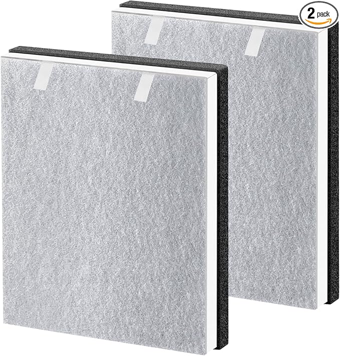 2 Pack Vital 100 Replacement Filter Compatible with LEV.OIT Vital 100, H13 True HEPA High-Efficiency and Activated Carbon Vital 100 Filter,Part # Vital 100-RF