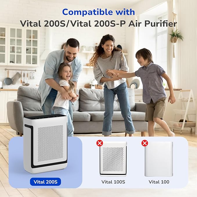 Fil-fresh Vital 200S Replacement Filter for LEVOIT Vital 200S/200S-P Air Purifier, H13 True HEPA & Activated Carbon Filter, Replace Vital 200S-RF, White, 2-Pack
