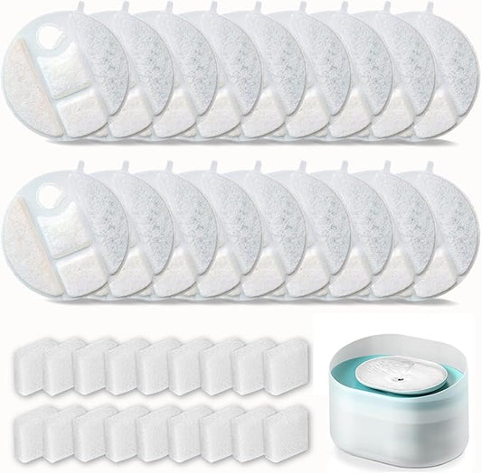 18 Pack Dog Water Fountain Replacement Filters for Petlibro Capsule Dog Fountain PLWF008,Dog Water Fountain Filter with Replacement Pre-Filter Pump Sponges. (18)