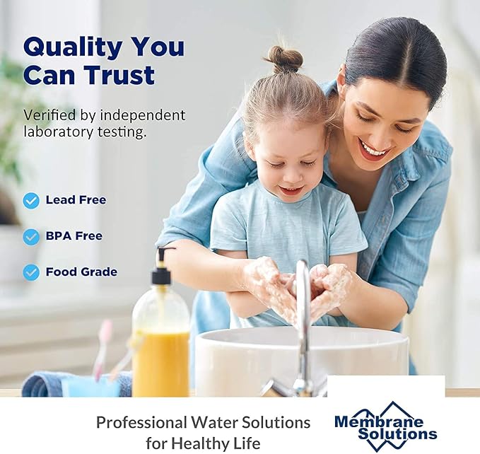 Membrane Solutions 50 Micron Sediment Water Filter Replacement Polypropylene Cartridge 10"x 2.5" for Whole House RO System, Compatible with Aqua-Pure AP110, GE FXUSC, WHKF-GD05, Culligan P5-6 Pack