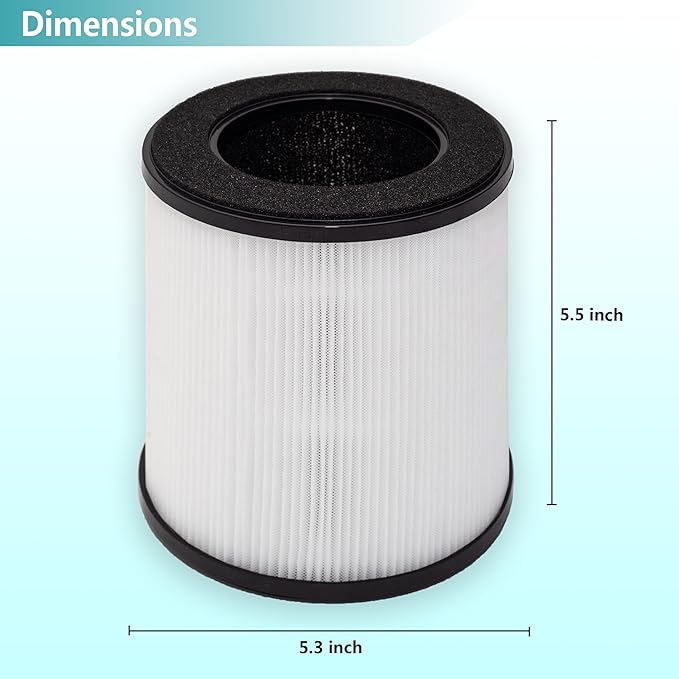 B-D02L H13 True HEPA Filter Replacement, Compatible with MOOKA B-D02L and KOIOS B-D02L Air Purifier & VEWIOR B-D02U Air Purifier, 3-in-1 H13 True HEPA Filter Set, 2-Pack
