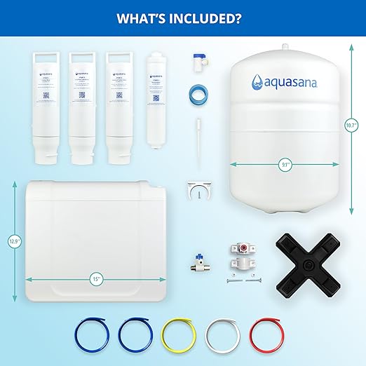 Aquasana SmartFlow® Reverse Osmosis Water Filter | RO Under Sink System | WQA Certified up to 99.99% of 90 contaminants Including Fluoride, PFAS, Arsenic, Lead, and Chlorine | Does not Include Faucet