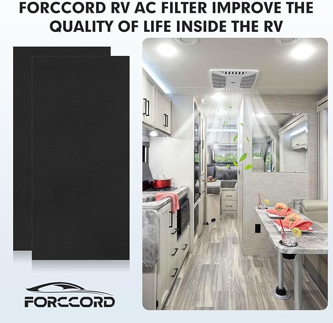 2-PACK RV A/C Filter 16 x 40 x 1/4 Inches Can Cut to Fit RV Air Conditioner Replacement for Motorhome Travel, Travel Trailers, Camper RV Air Conditioner Replacement Filters