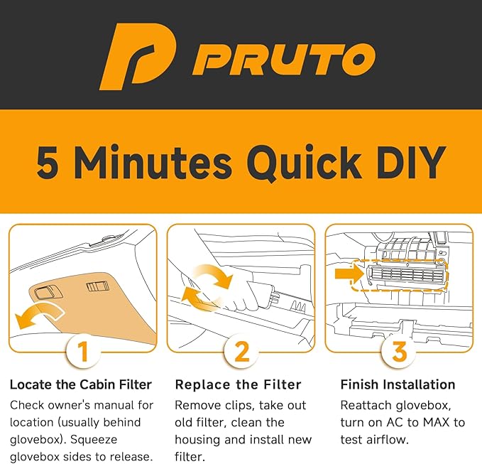 Cabin Air Filter Compatible with 2016-2025 Toyota Lexus CHR CX9 Camry Corolla Corolla Cross Crosstrek ES350 Highlander Prius RAV4 RX350 Sienna, w/Activated Carbon replaces CF12157 871390E040