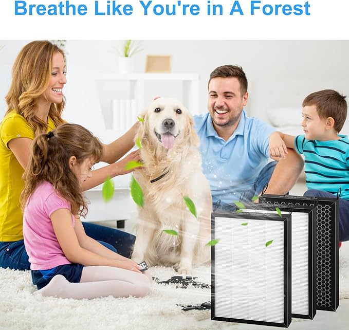 3Pack 47001 Replacement Filter-Compatible with NUWAVE OxyPure 47001 47002 47003 47004 47005 47006 Air Purifier,HEPA Carbon Combo 47004 Filter Replacement (3Pack)