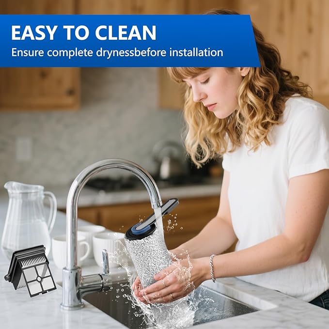 Roller Brush and Filters Replacement Compatible with Tineco iFLOOR 5 Breeze Cordless Vacuum Cleaner,Replacement Parts Include 2 Brush Rollers, 4 Vac Filters