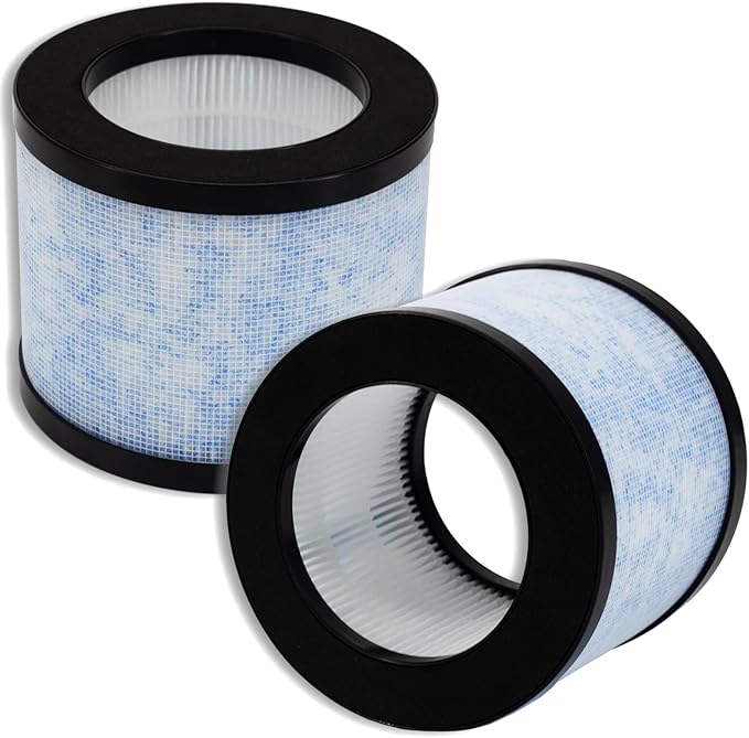 2 Pack MK01 DH-JH01 True HEPA Replacement Filters Compatible with AROEVE MK01 MK06 MG01JH,Kloudi Air Cleaner Purifier DH-JH01,TZ-K1,Elechomes EPI081/EP1081,Intelabe EP1080 Air Purifier